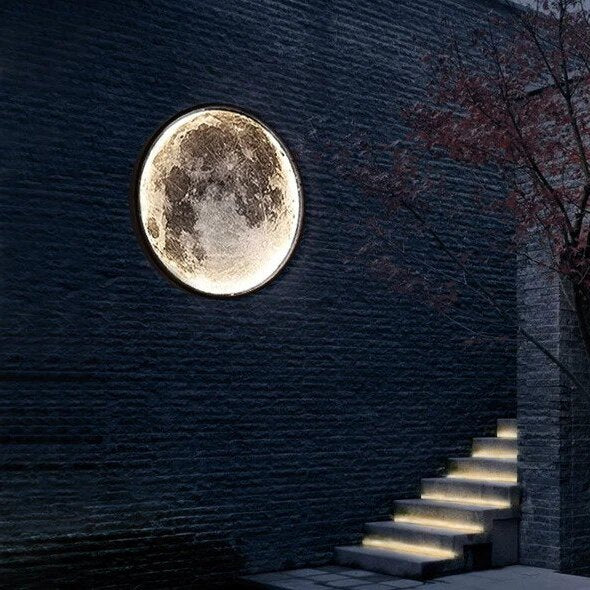 3D Måne Vägglampa