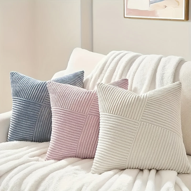 2-delad Bohemisk Stil Corduroy Kuddöverdrag – Mjuk och Stilig för Soffa och Säng