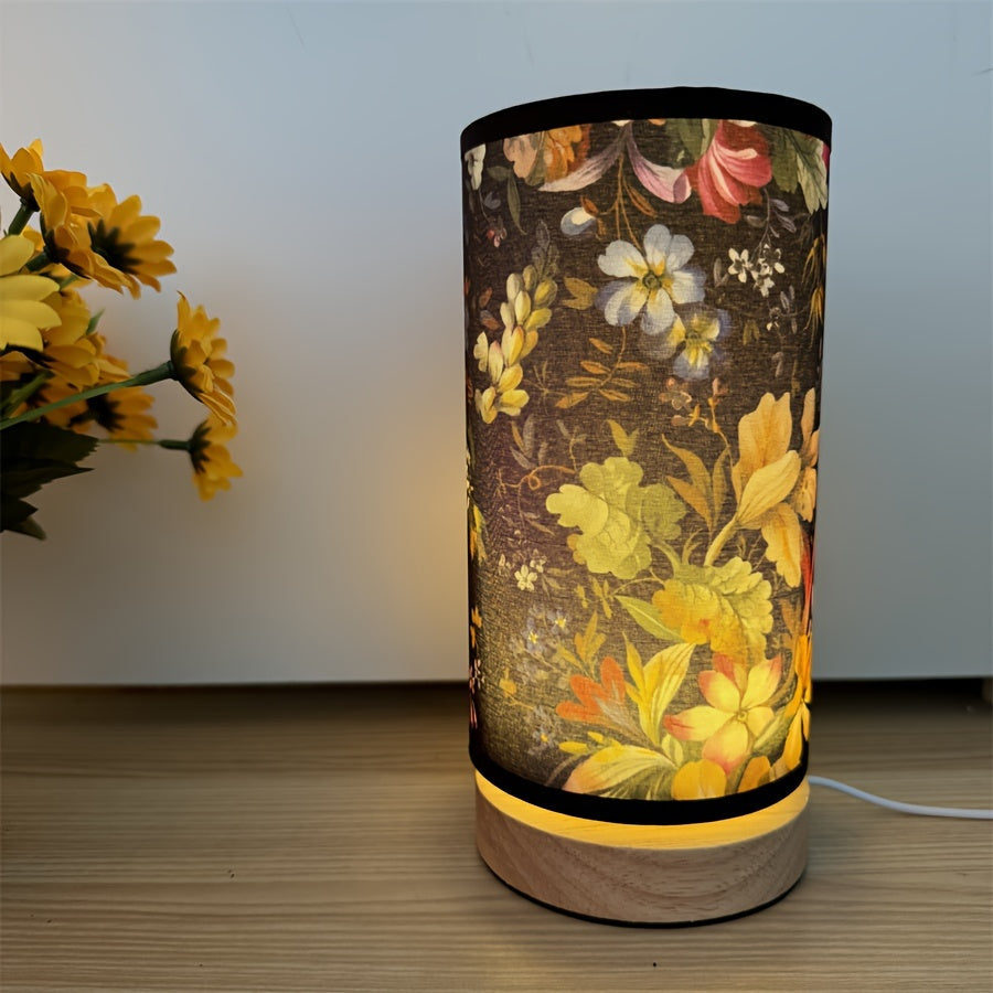 GlowWood - Fantasifull LED Bordslampa med Träbas