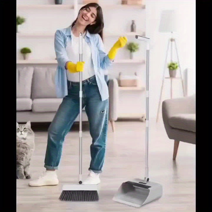 Fällbar 3-i-1 Kvast och Sopskyffel Set – Praktisk Lösning för Snabb och Effektiv Städning