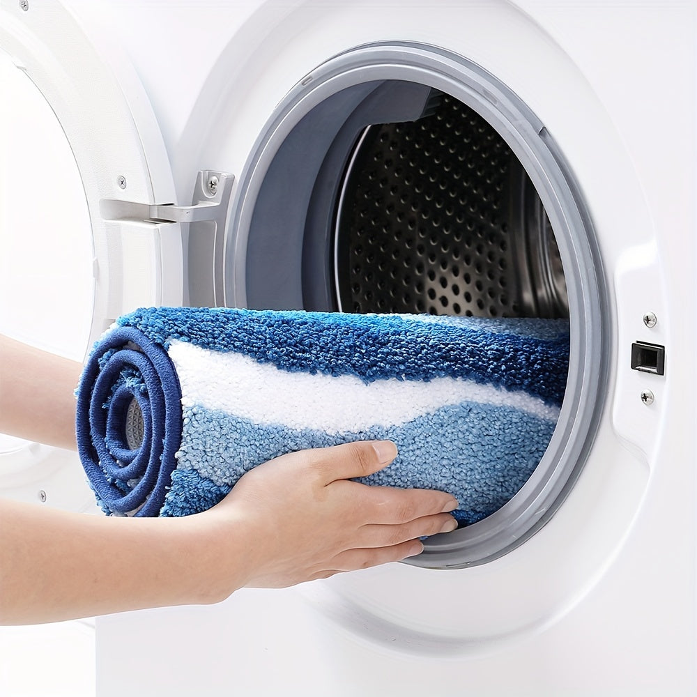 Geometrisk Badrumsmatta – Absorberande och Mjuk med Rutschfri Baksida