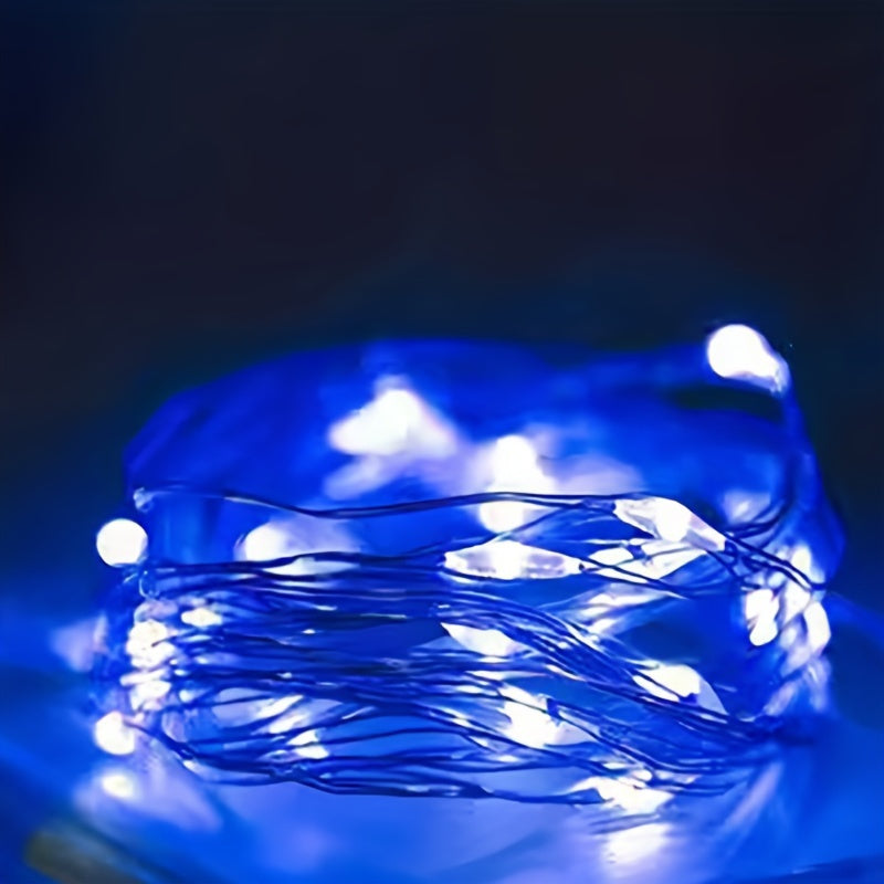 Batteridrivna koppartrådsslingor med ljus