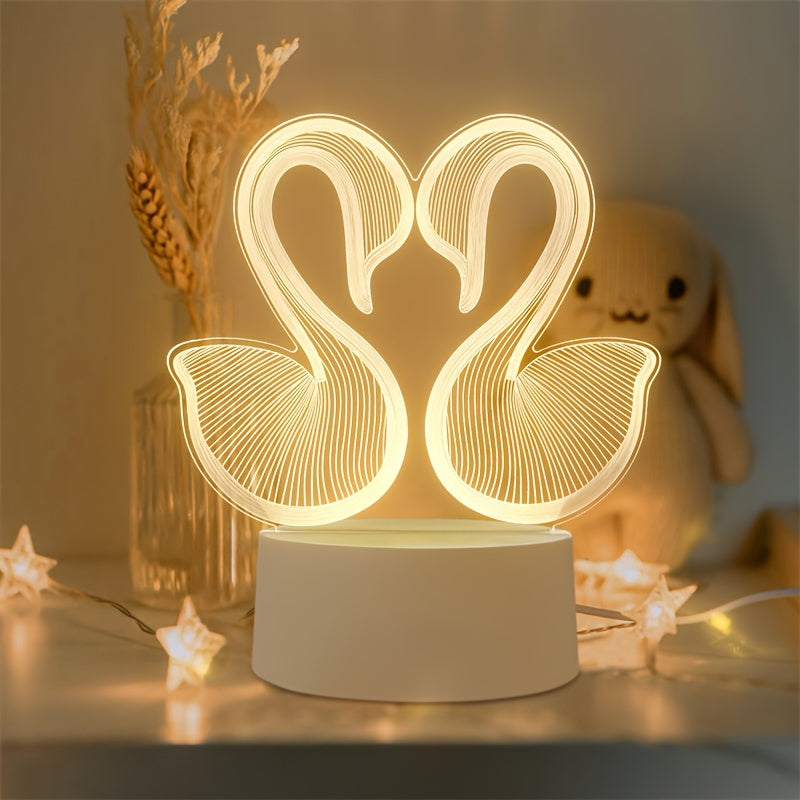 SwanLight - 3D LED Bordslampa med Akrylrama