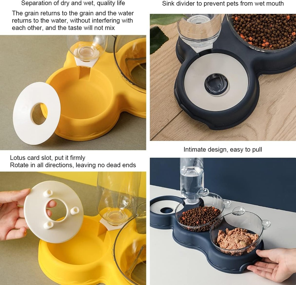 FEASTFLOW – 3-i-1 upphöjd foderstation med vattendispenser