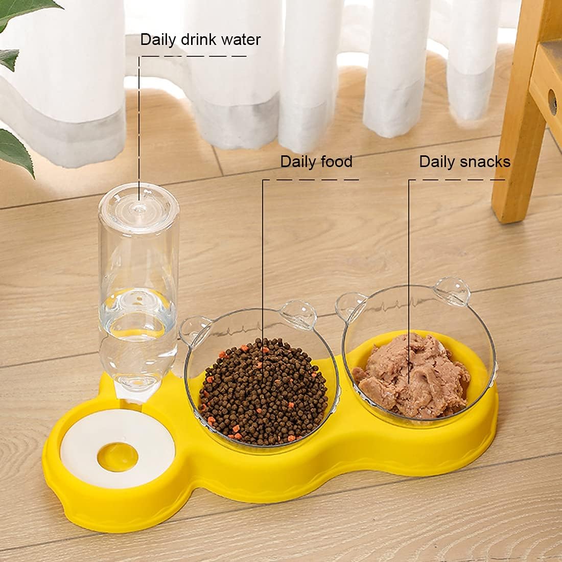 FEASTFLOW – 3-i-1 upphöjd foderstation med vattendispenser