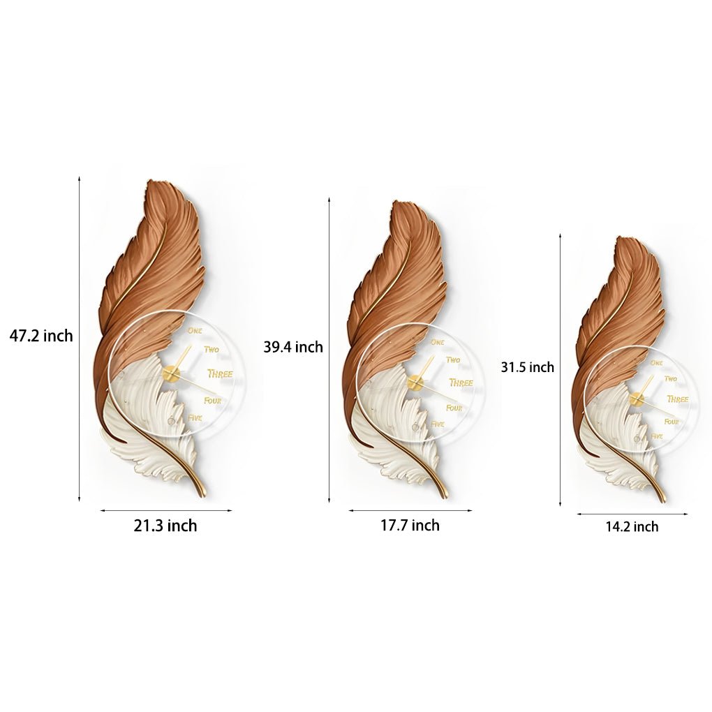 Fjäder Väggklocka | LED Vägglampa | Unisex | Canvas Stil | Ambient Belysning