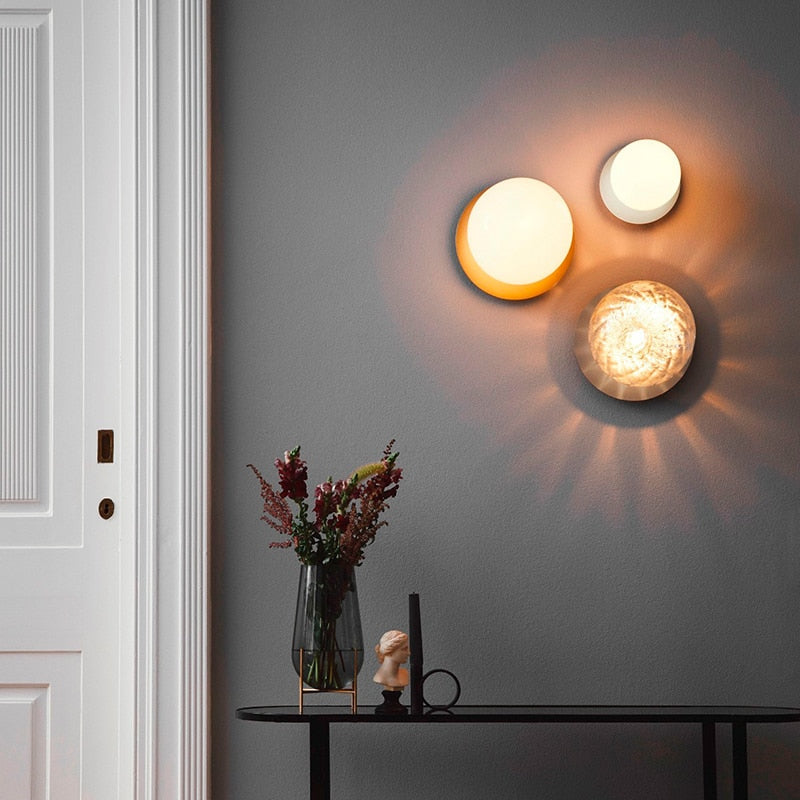 Fiorani Casa | Glob och Metal Platta Taklampa för Modern Heminredning