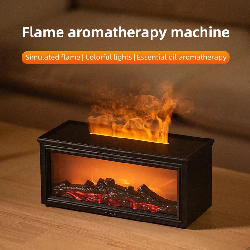 FlameAura – Aromaterapi-kamin-diffusor med 7 LED-färger