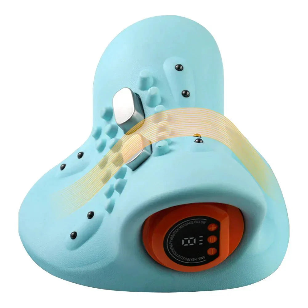 Flexease Nackmassageapparat - EMS-teknologi, akupressur & traction - effektiv lindring av nacksmärta & hållningsstöd - daglig 10-minuters avkoppling