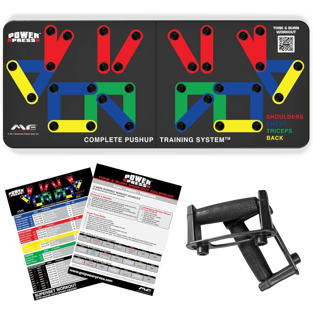Flexifit hopfällbar armhävning träningsbräda - 30+ färgkodade positioner - Hela kroppen styrketräning - Bröst, armar, axlar träning