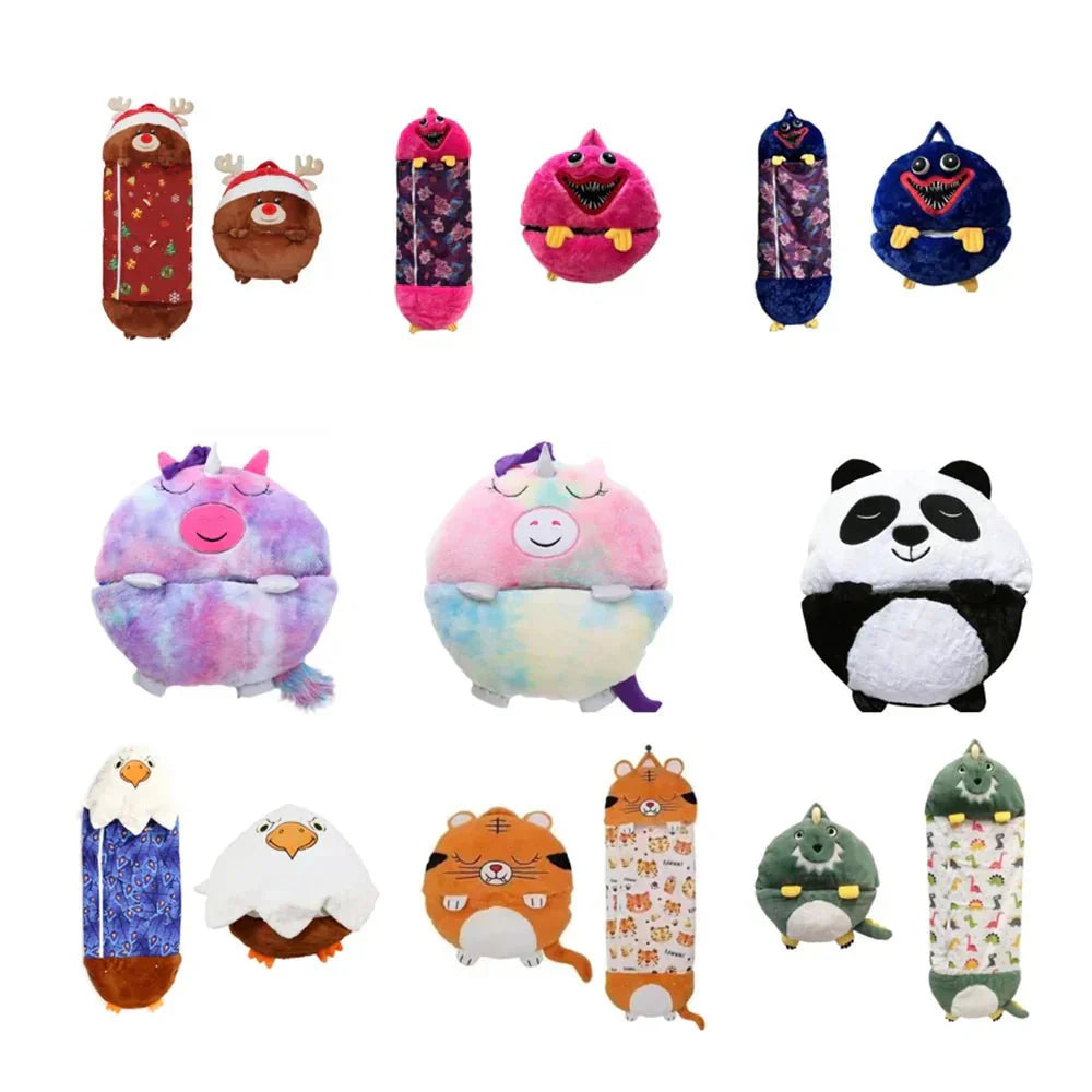 FUNSNUGS – Gosedjur med inbyggd sovsäck för lek, vila & sömn