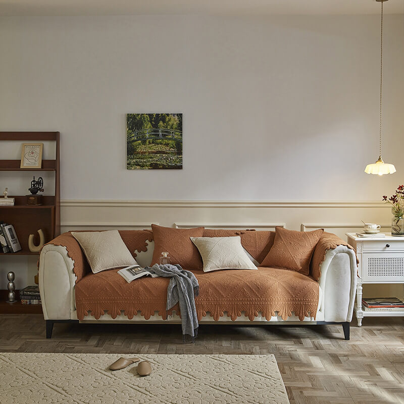 Fashion Leaf Trim Cotton Washable Sofföverdrag 70x70 cm