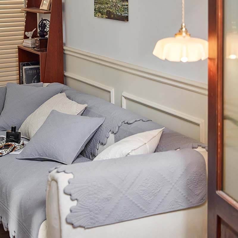 Fashion Leaf Trim Cotton Washable Sofföverdrag 70x70 cm