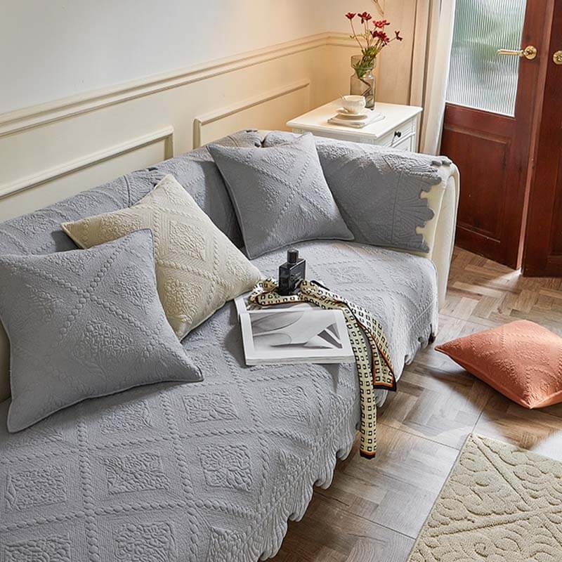 Fashion Leaf Trim Cotton Washable Sofföverdrag 70x70 cm