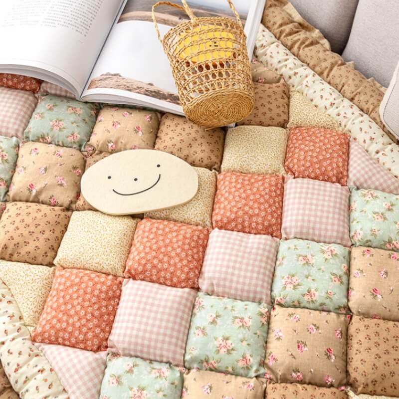 Blommig Handgjord Ren Bomull Skyddande Sofföverdrag, Halkfri