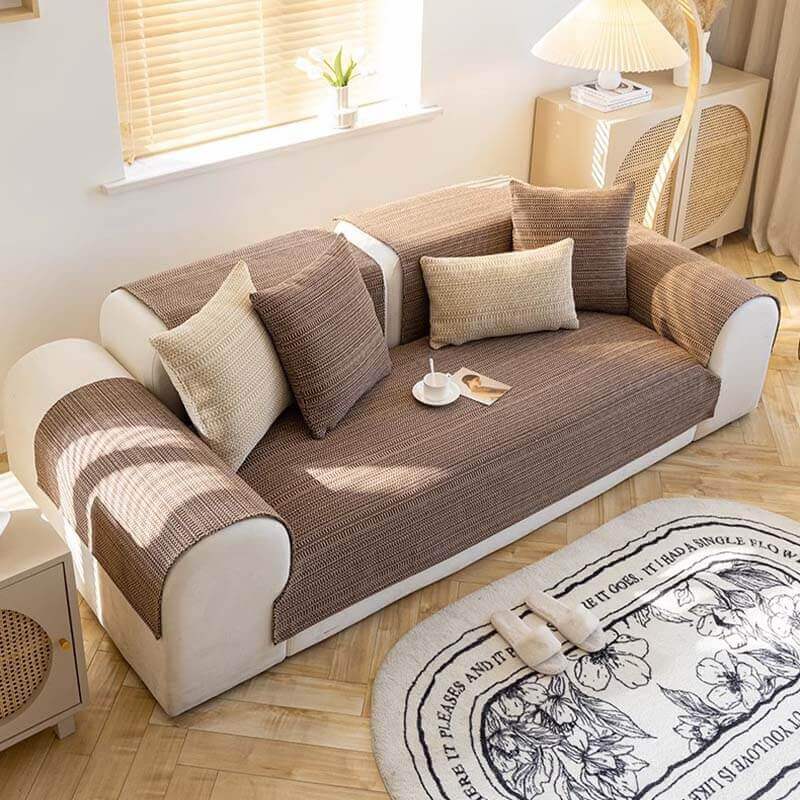 Natur Linne Handvävd Anti-repor Sofföverdrag 70x70 cm