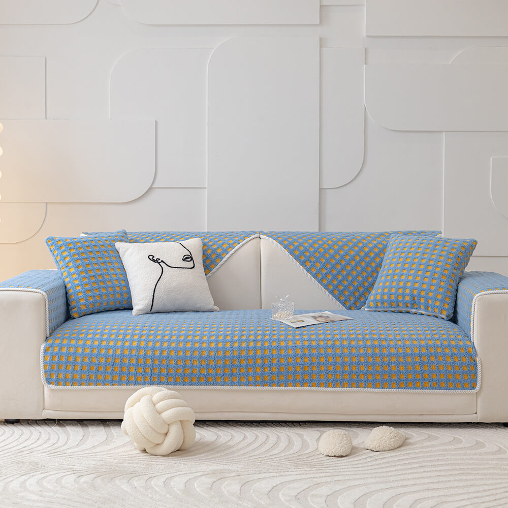 Varm Sherpa Fleece Pläd Sofföverdrag Möbelskydd