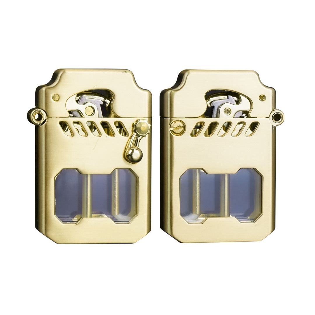 GearFrame Lighter - Vindskyddat tändsticka med växellådsmechanism och säkerhetslås