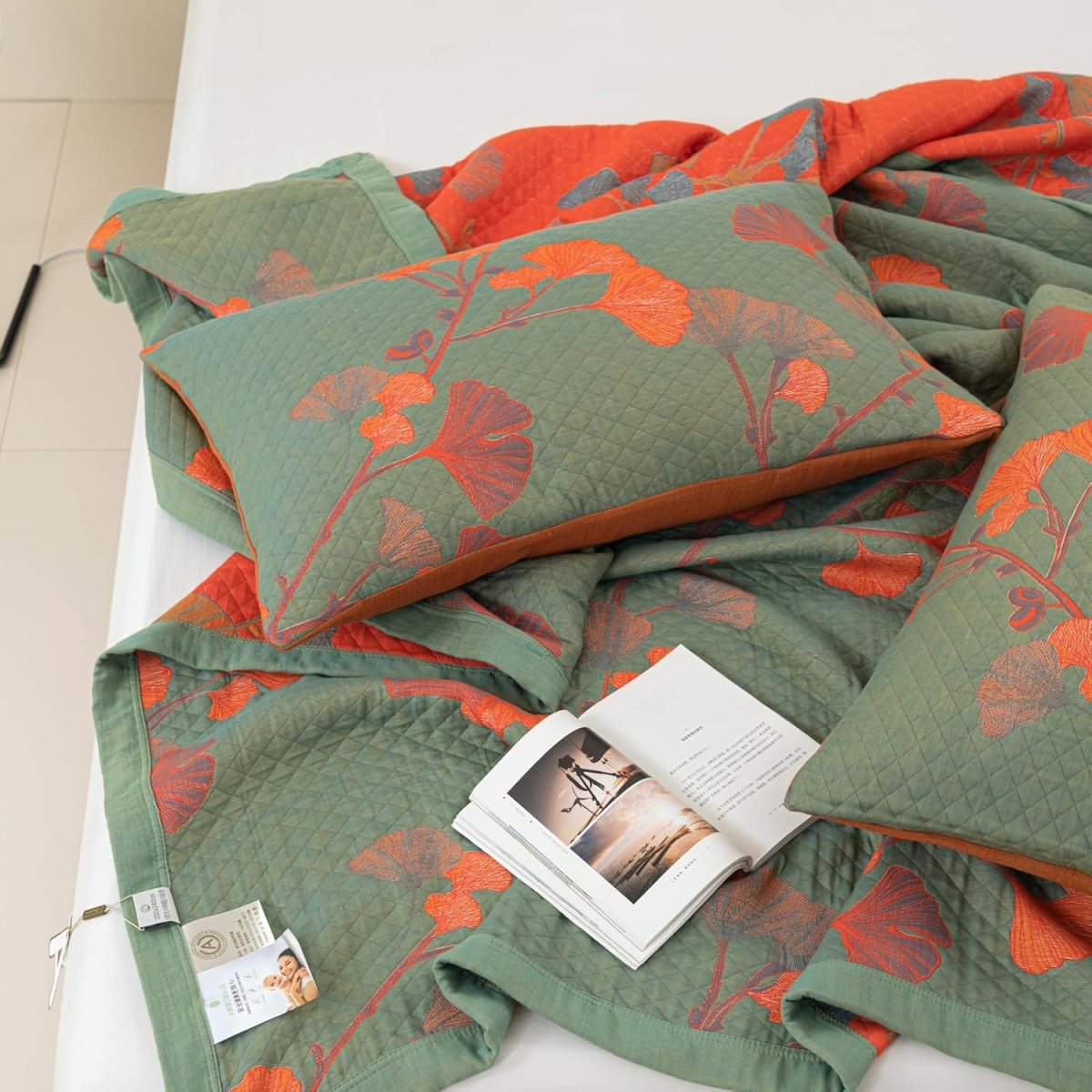GinkgoQuilt – Bomull sängkläder set med botanisk vänddesign