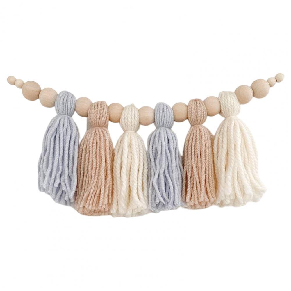 Glow String Baby Room Garland - soft wooden bead decoration for a calm and magical atmosphere