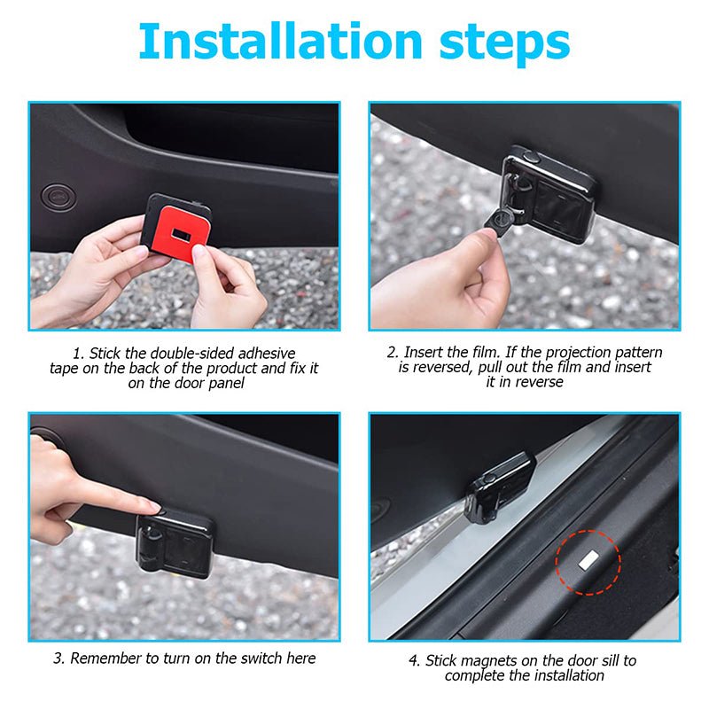 GLOWDOOR - Trådlös LED-bildörrprojektorlampa med anpassad logovisning