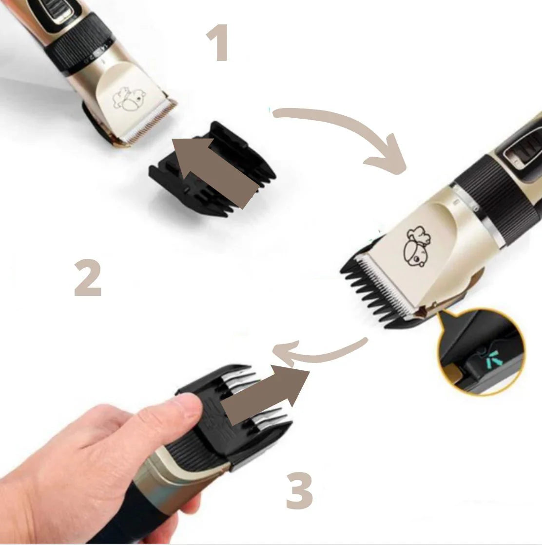 GROOMTECH – Professionell hundklippare med justerbara hastigheter & borste