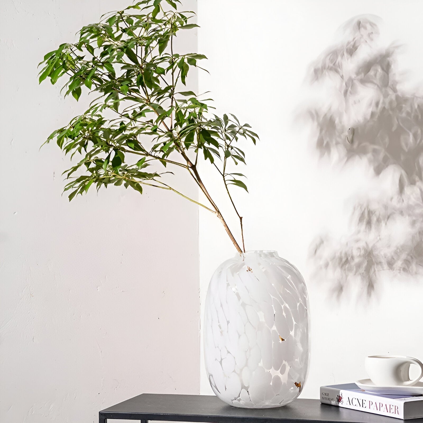 Hög Sense Marmor Effekt Glas Vas för Elegant Dekor