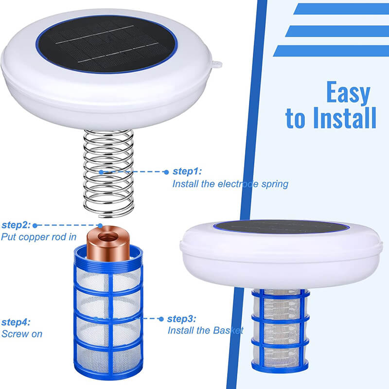 Solenergidriven pooljoniser med LED-lampa