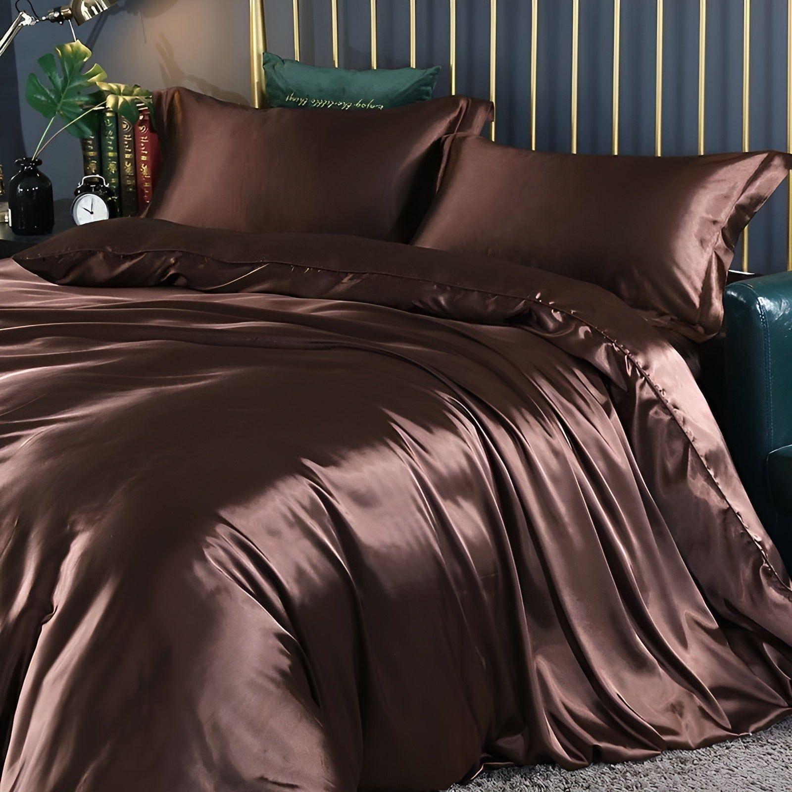 RoyalSilk Sängkläder - Lyxigt Satin Duvet Set (1 Påslakan + 1 Duvetörngott + 2 Örngott)