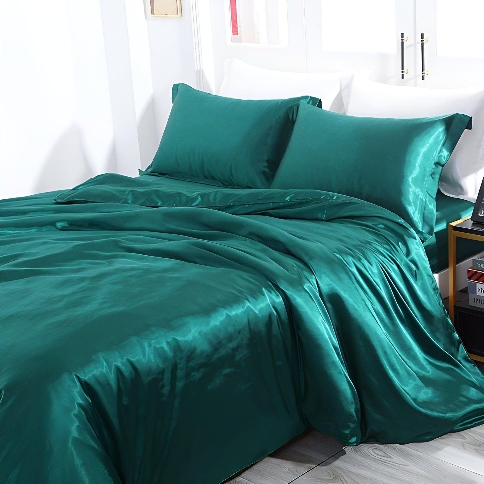 RoyalSilk Sängkläder - Lyxigt Satin Duvet Set (1 Påslakan + 1 Duvetörngott + 2 Örngott)
