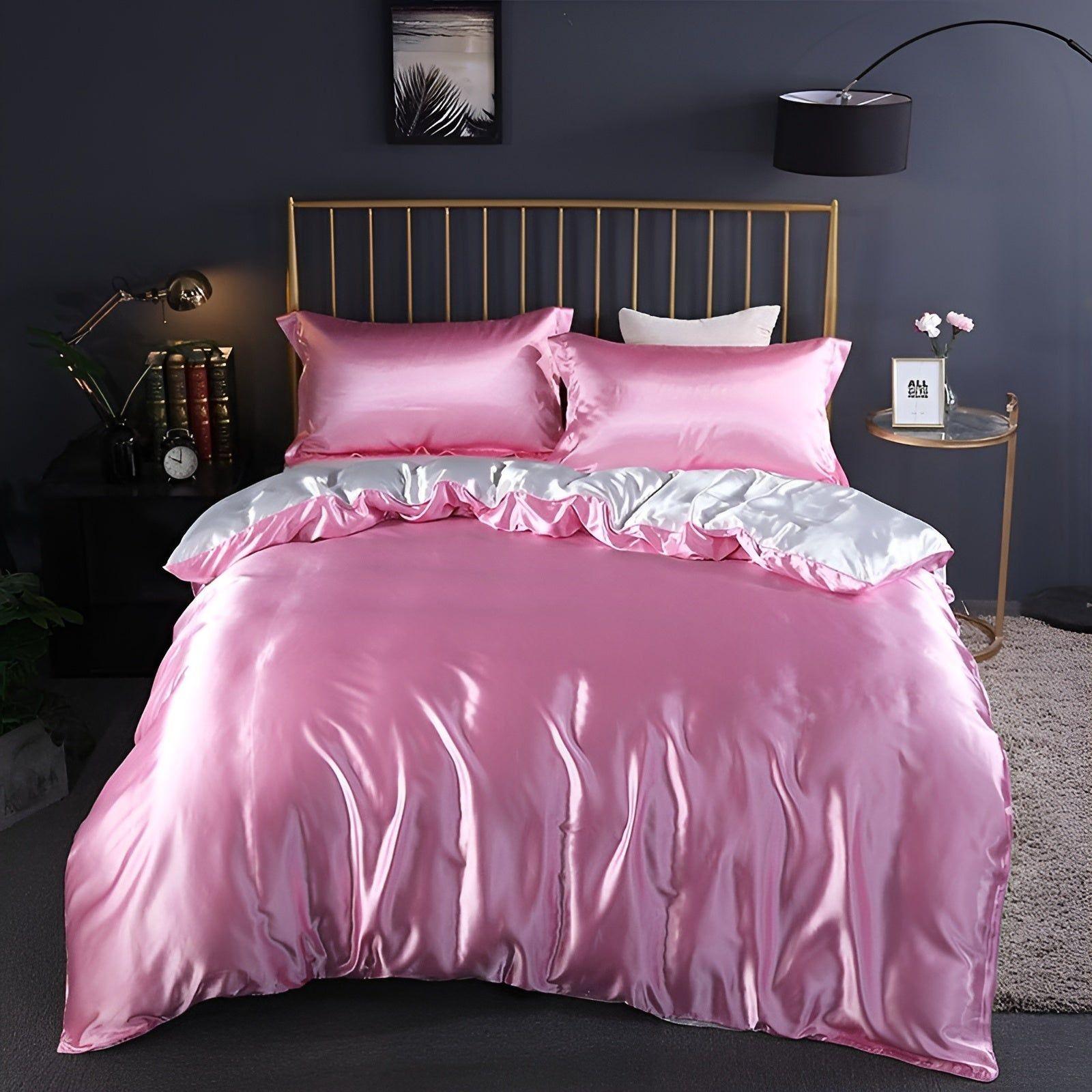 RoyalSilk Sängkläder - Lyxigt Satin Duvet Set (1 Påslakan + 1 Duvetörngott + 2 Örngott)