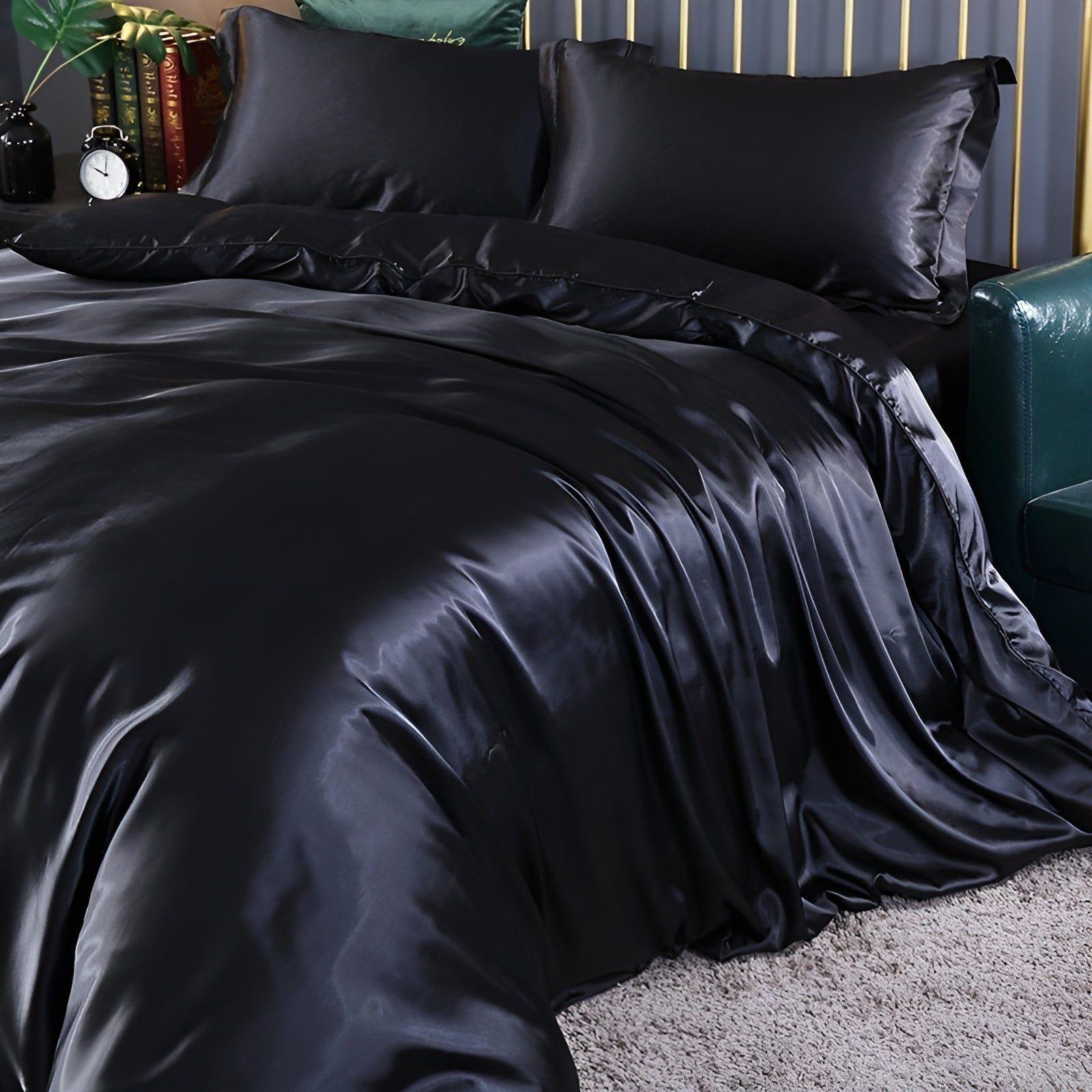 RoyalSilk Sängkläder - Lyxigt Satin Duvet Set (1 Påslakan + 1 Duvetörngott + 2 Örngott)
