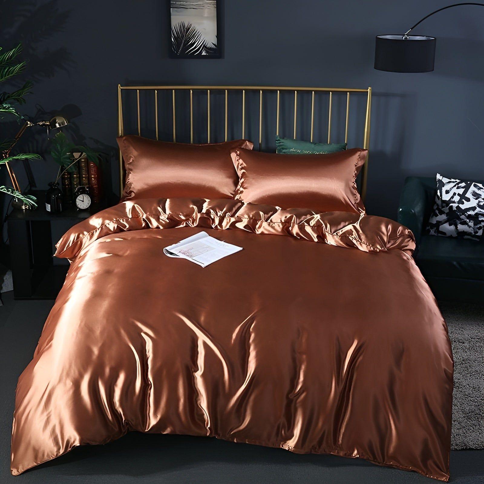 RoyalSilk Sängkläder - Lyxigt Satin Duvet Set (1 Påslakan + 1 Duvetörngott + 2 Örngott)