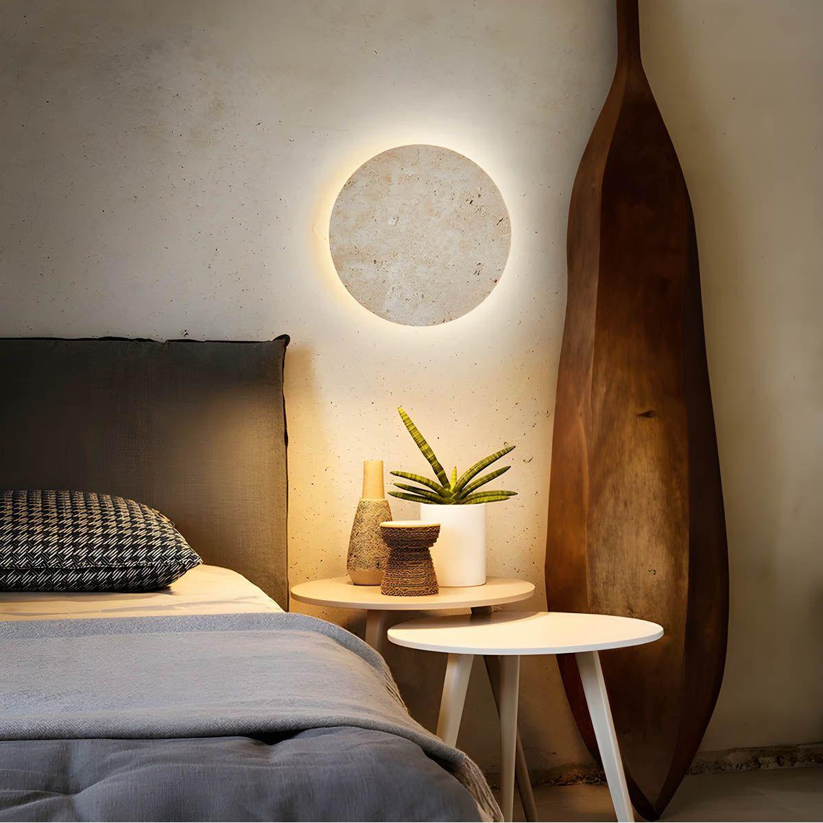 Stein LED Vägglampa – Dekorativ belysning med stonutseende för vardagsrum och hall