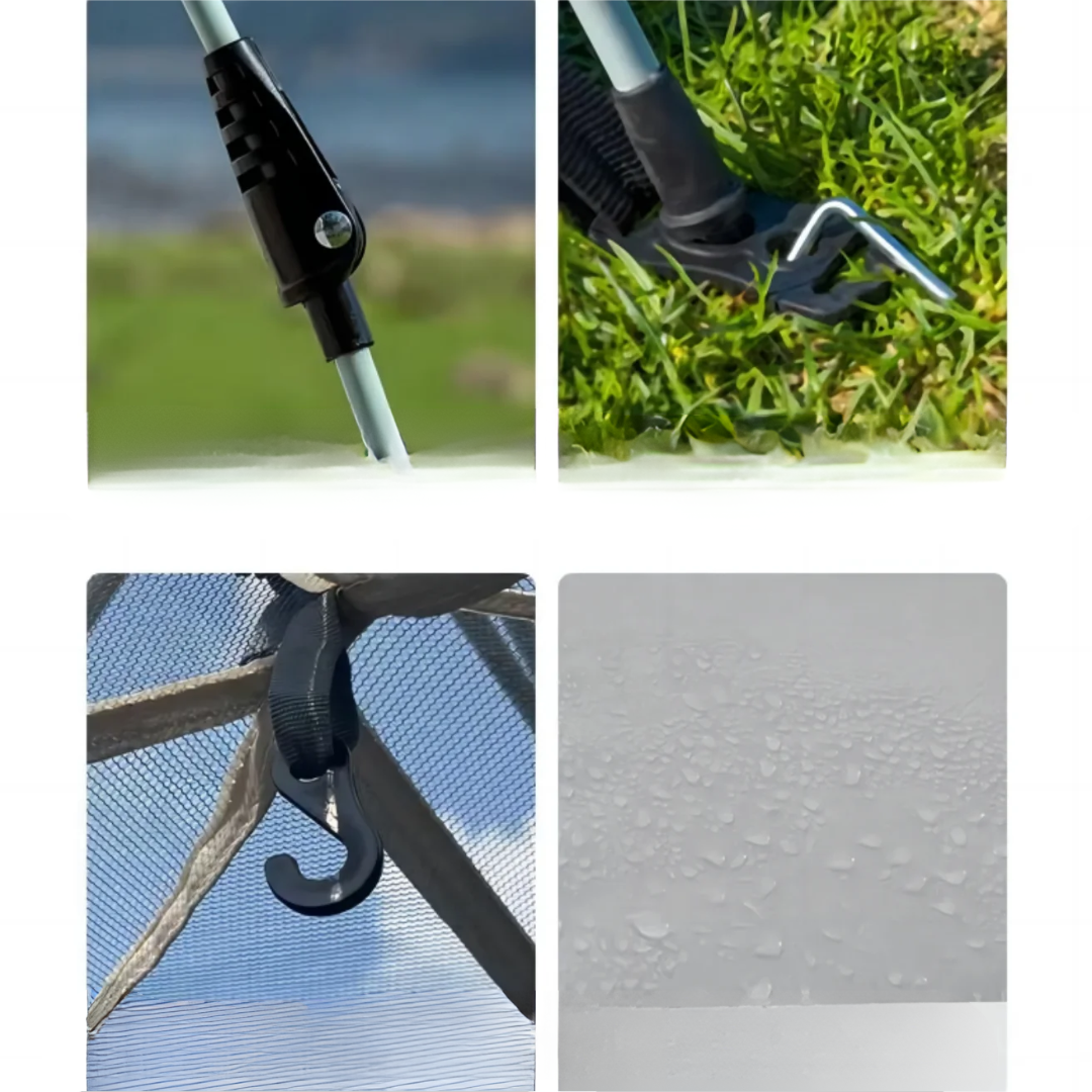 Vattentätt familjetält med pop up takfönster