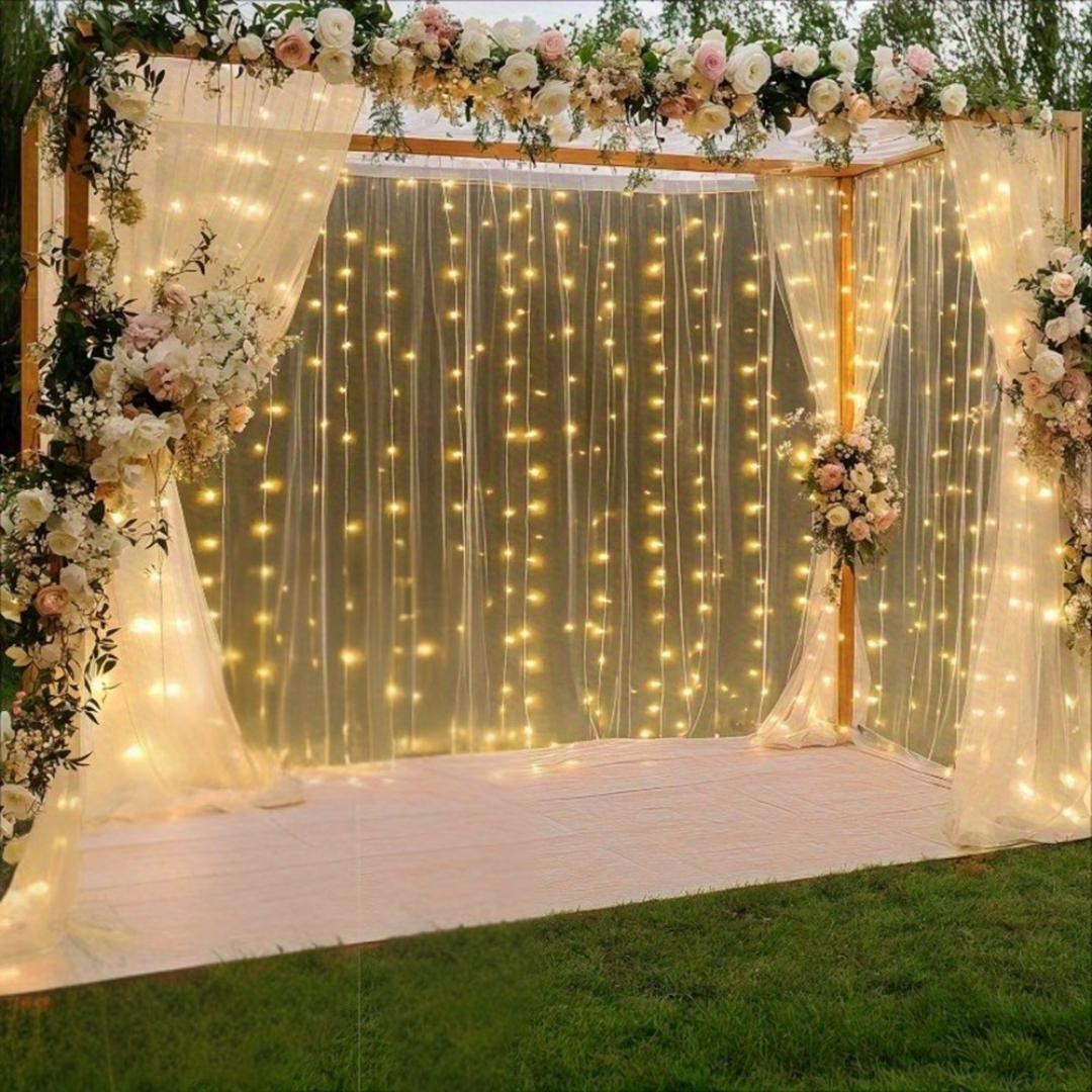 Fairy Lights Gardin Varmvit LED USB Set