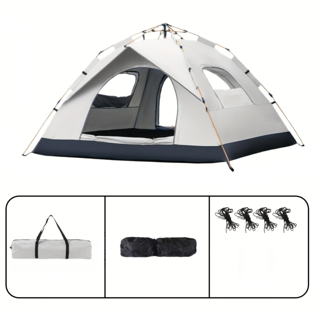 Campingtält med meshventilation och solskydd