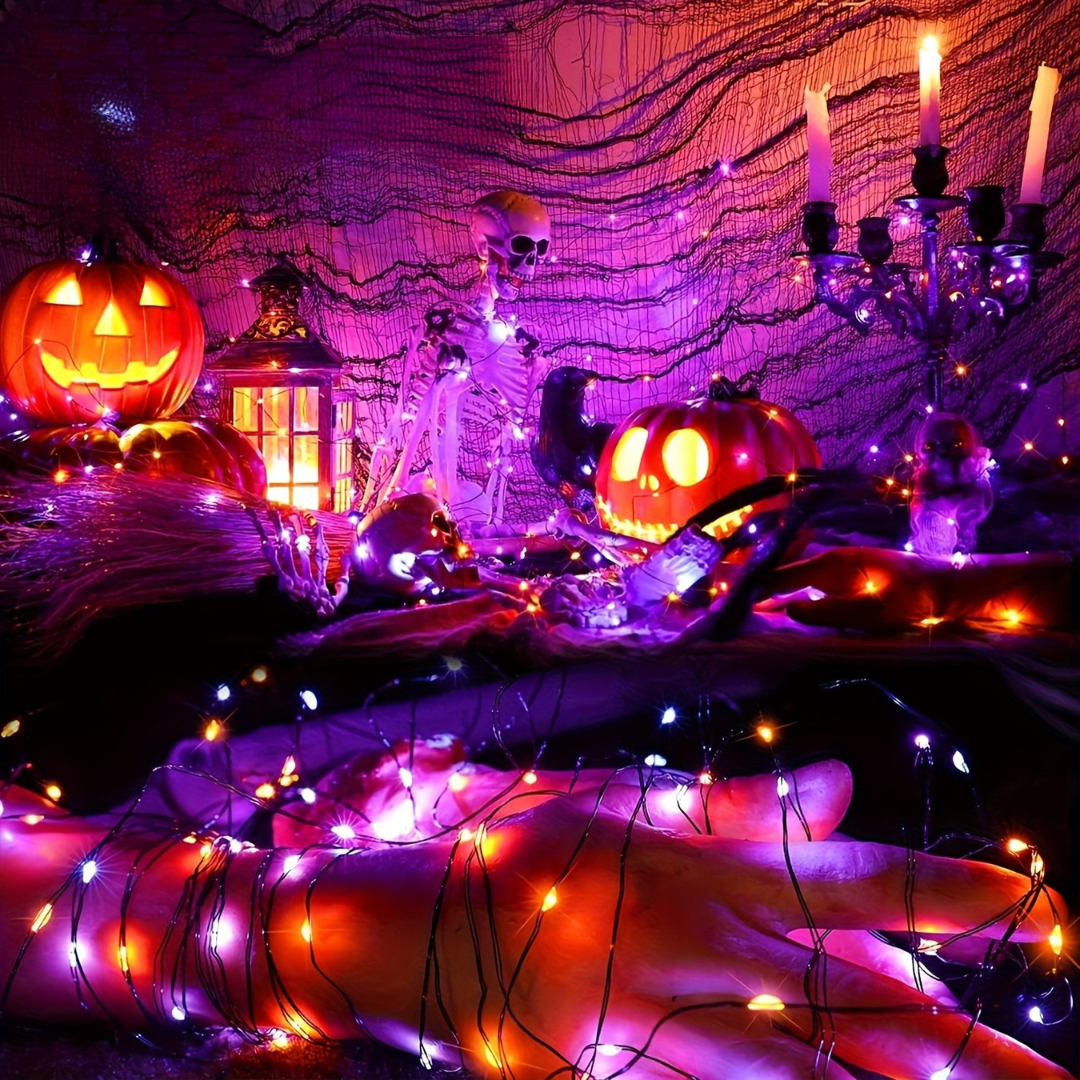 Fairy Lights Solcells Utomhus Halloween Ljusgardin