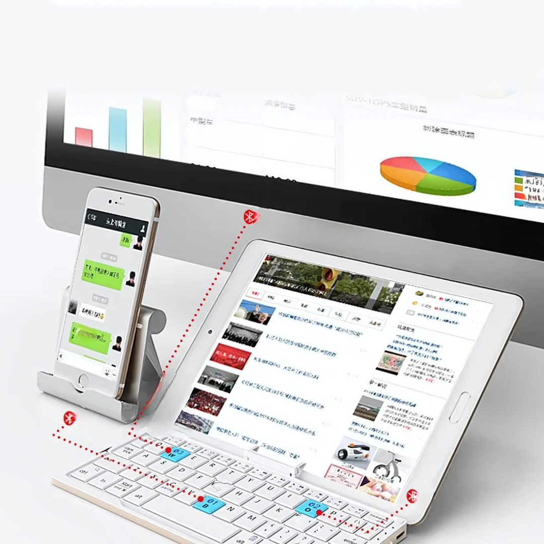 Bluetooth-tangentbord med ställ för surfplattor