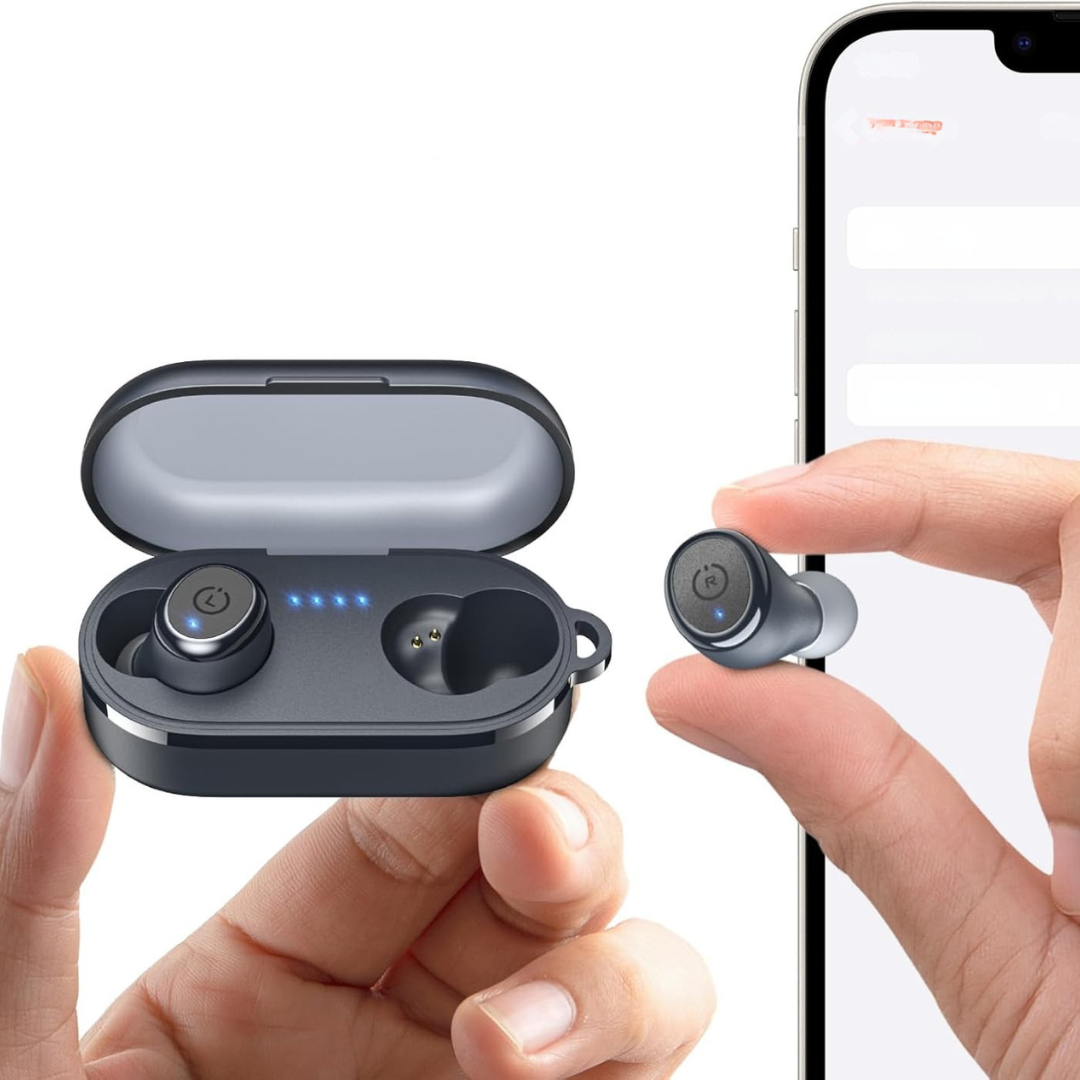 Hörlurar med vattentät trådlös laddningsetui