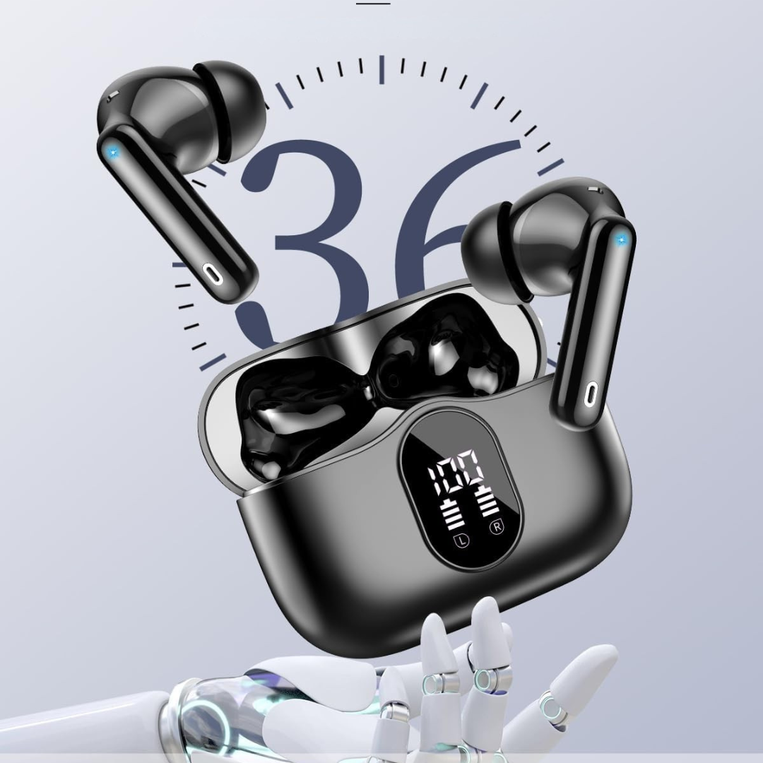 Trådlösa Bluetooth hörlurar med brusreducering öronsnäckor