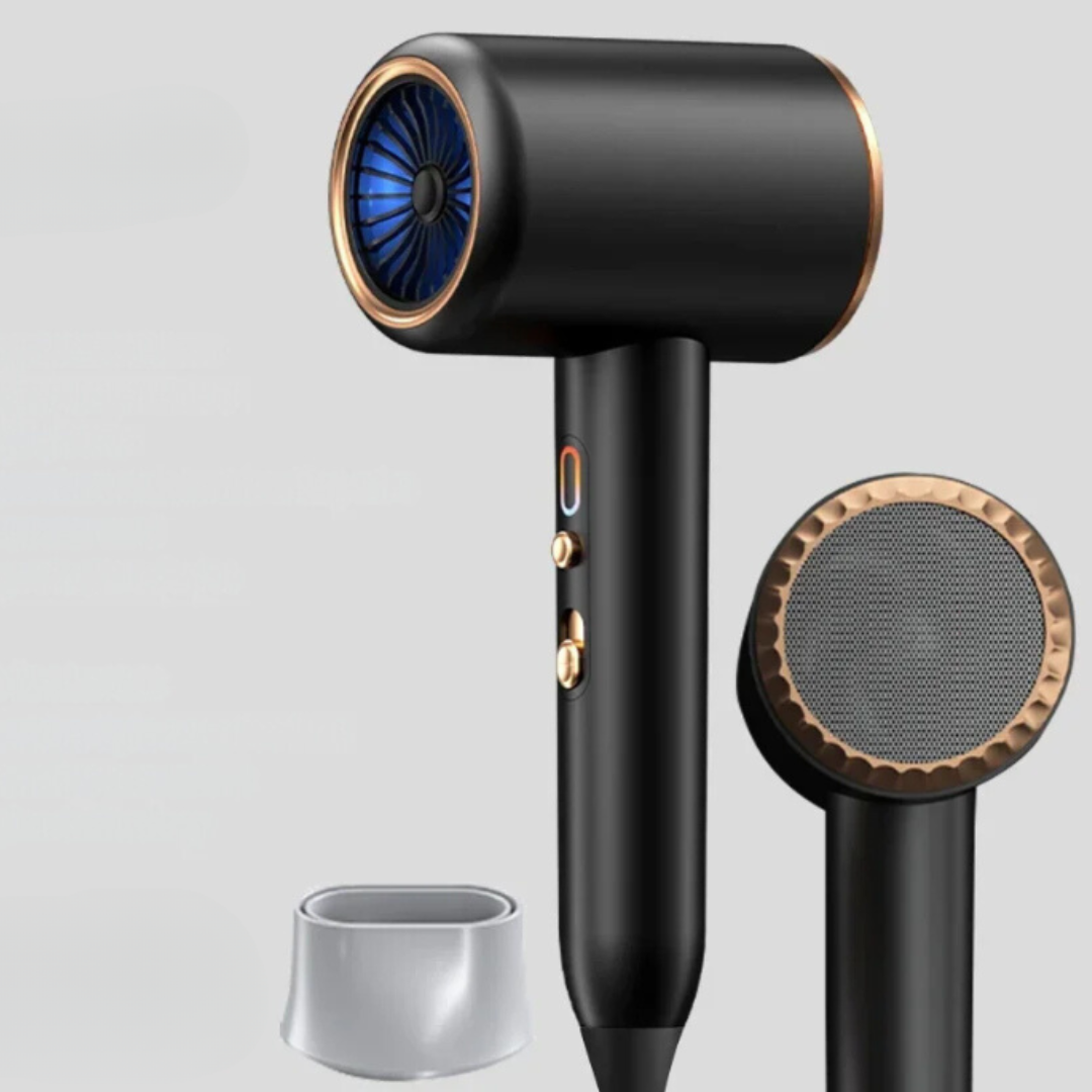 Hårtork med ionisk teknik och stylingverktyg