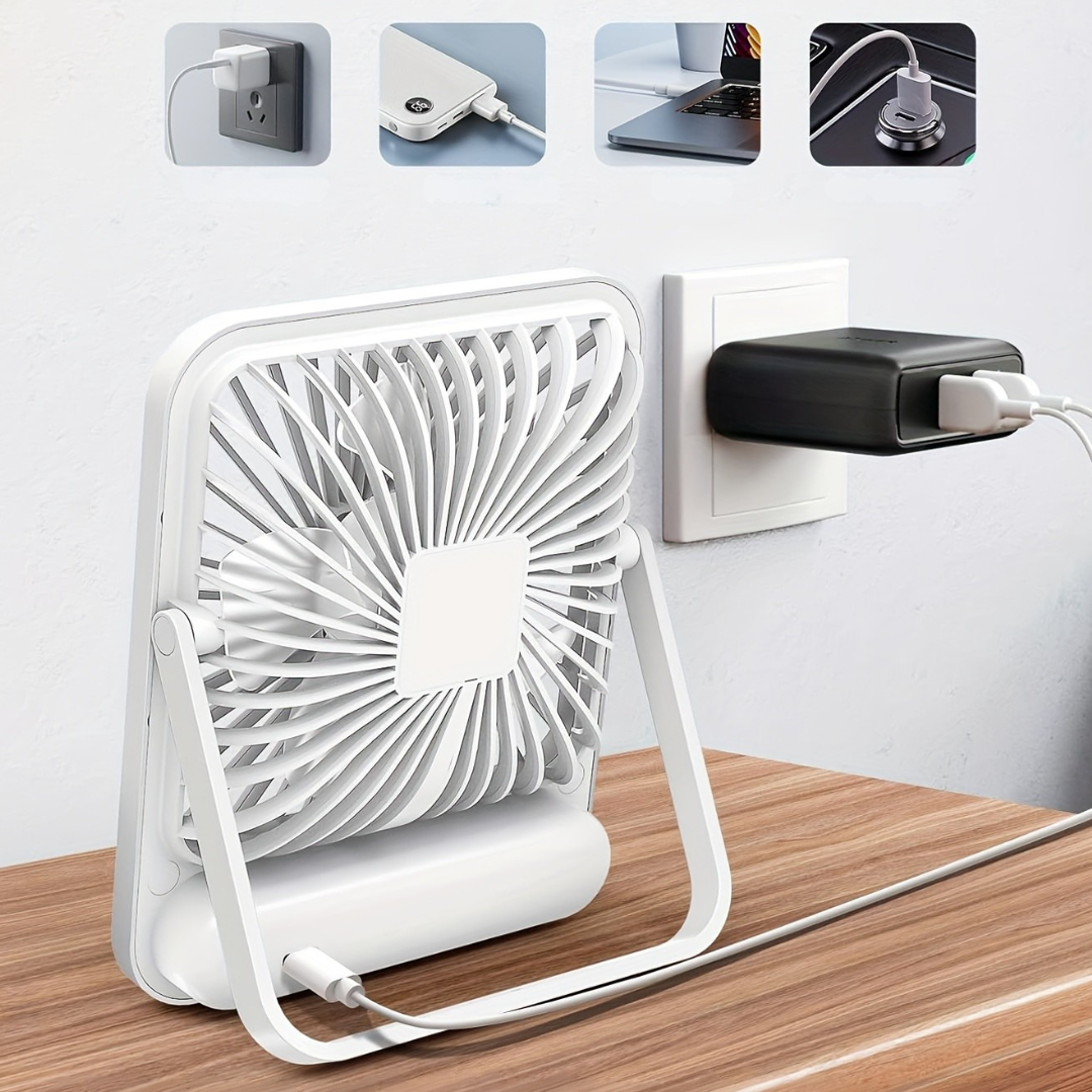 Portabel USB-uppladdningsbar bordsvifte