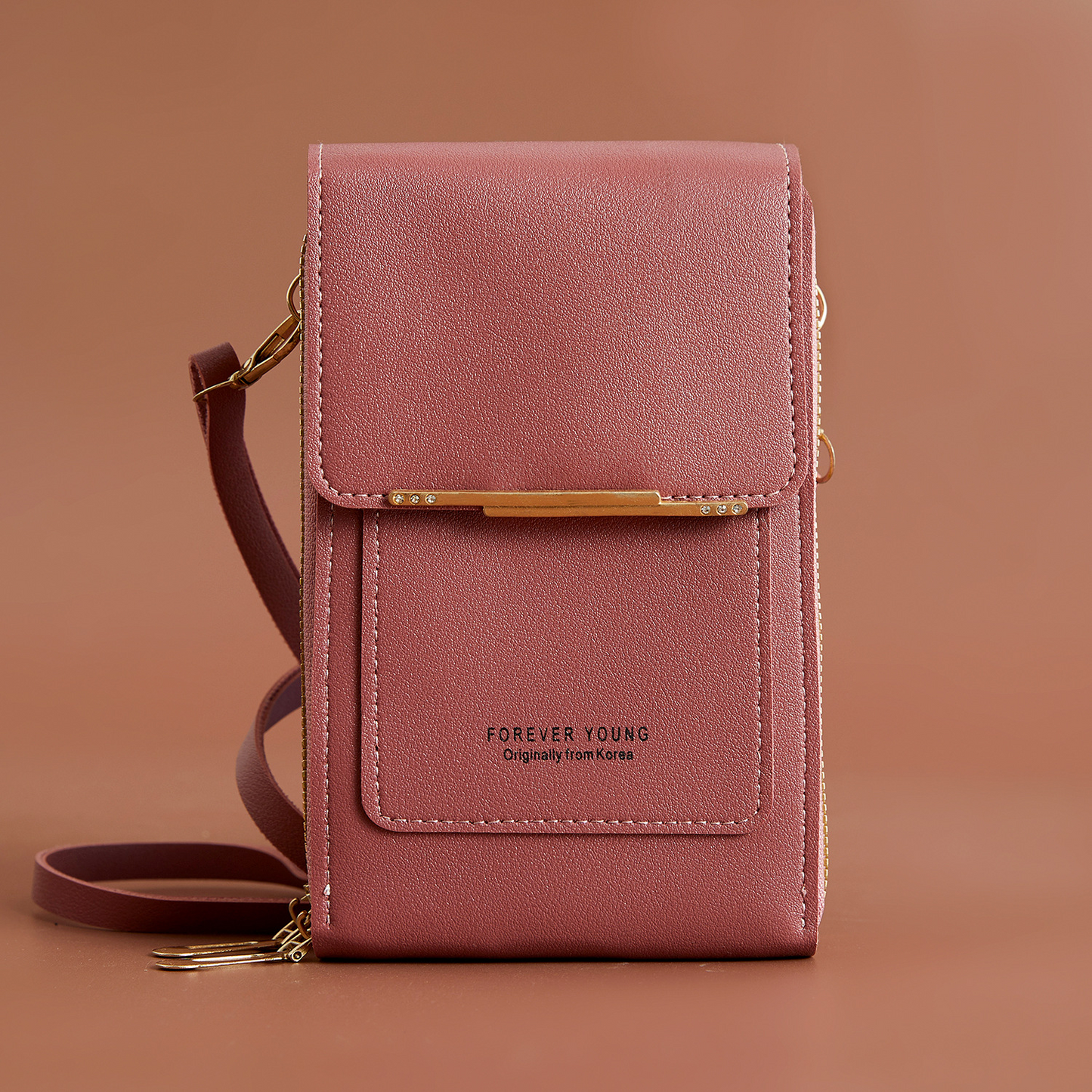 Crossbody-väska med RFID-skydd och dragkedjefickor