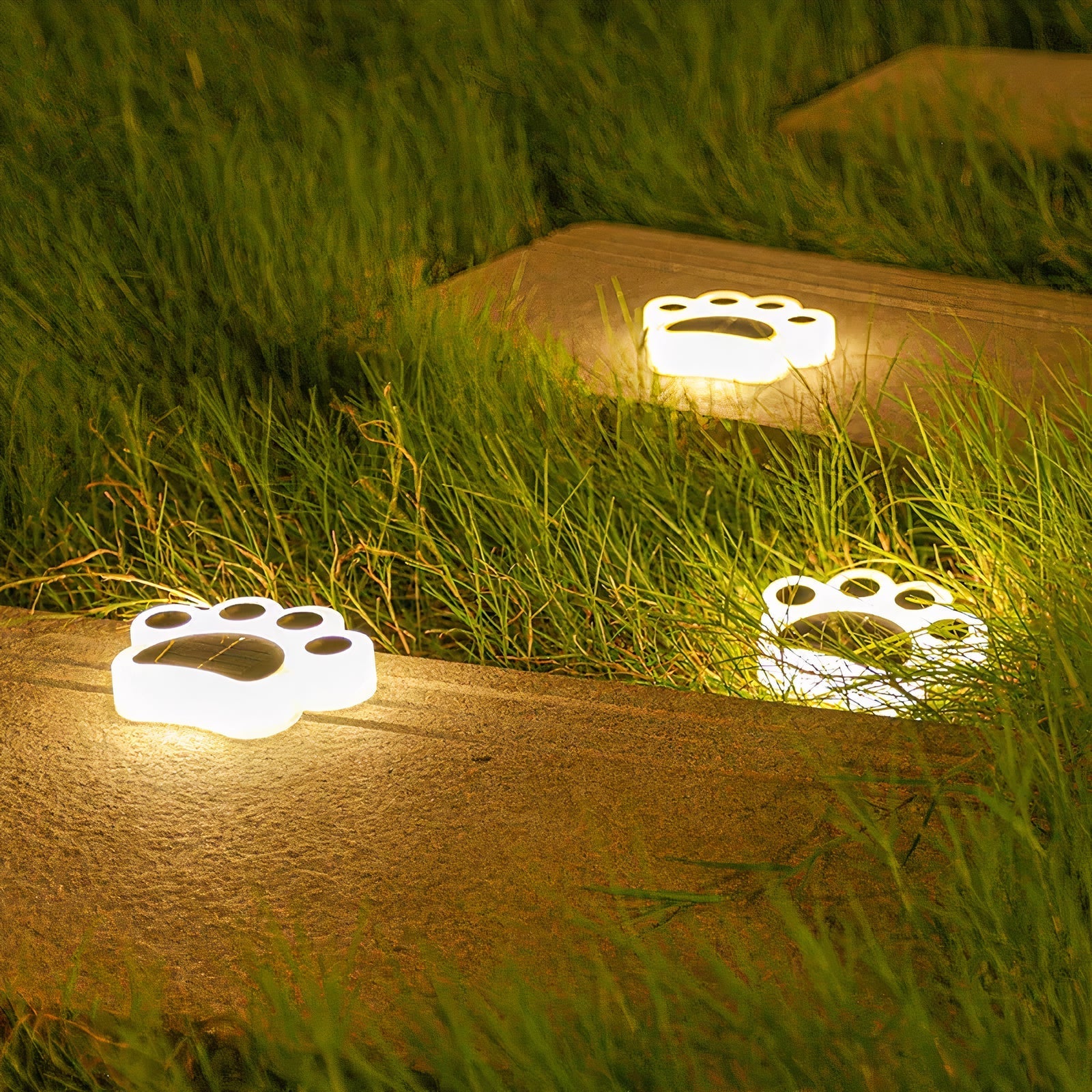 Solvi Paw | Solcellsdrivna LED-trädgårdslampor i tassform med jordspett