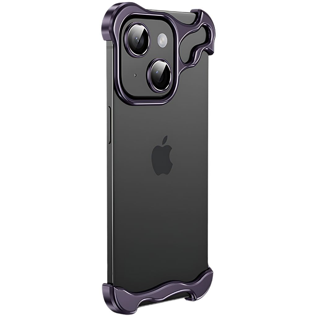 iPhone Fodral Klar Minimalistisk Metallkant Design