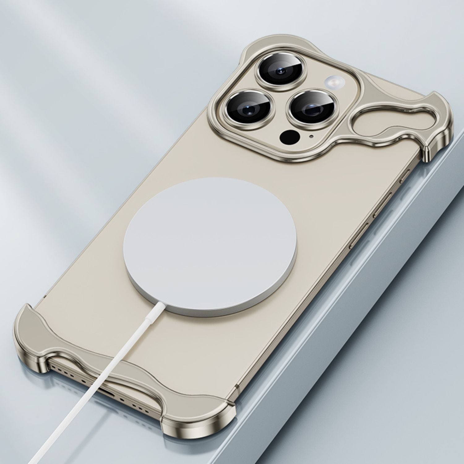 iPhone Fodral Klar Minimalistisk Metallkant Design
