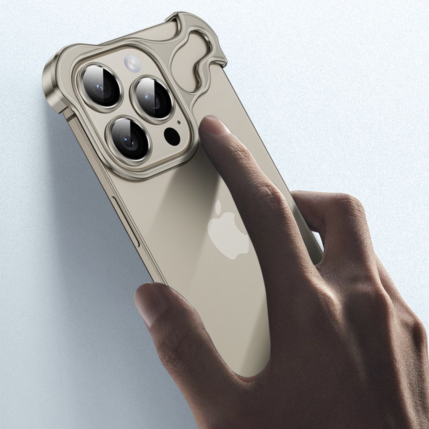 iPhone Fodral Klar Minimalistisk Metallkant Design