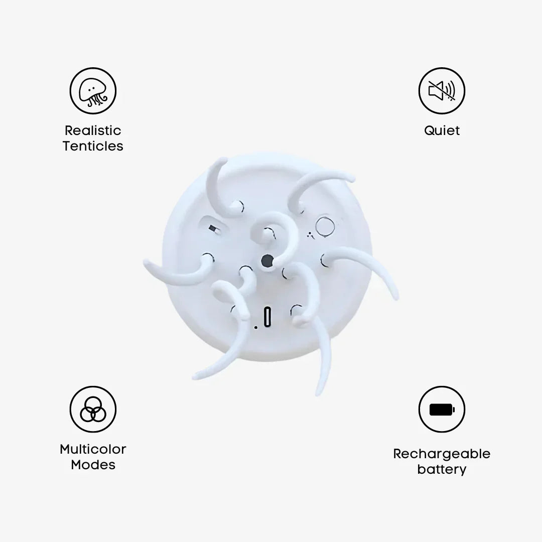 JellyBeat Aura | Färgskiftande LED-manetlampa med röreleffekt för stämningsfull belysning