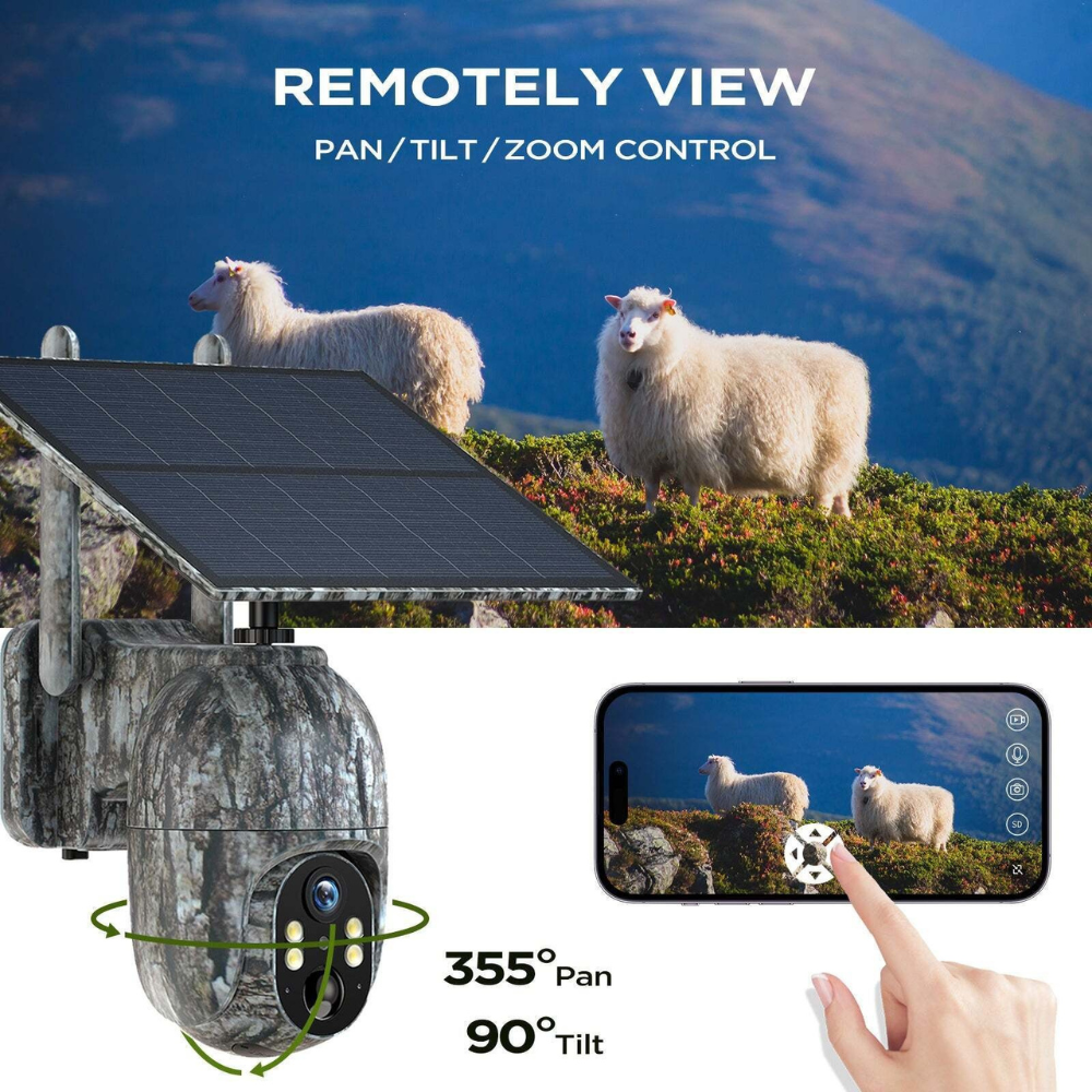 Säkerhetskamera Utomhus Solenergi Trådlös 4G HD